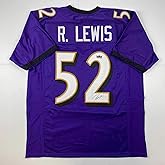 Facsimile Autographed Ray Lewis Baltimore Purple Reprint Laser Auto Football Jersey Size Men's XL