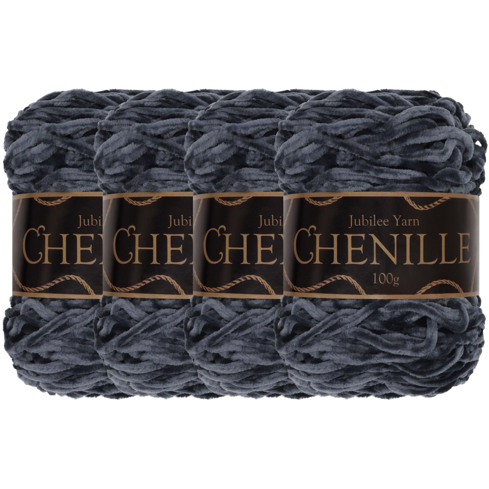 JubileeYarn Chenille Yarn - Worsted Weight - 100g/cake - Cabernet Sauvignon - 4 Cakes