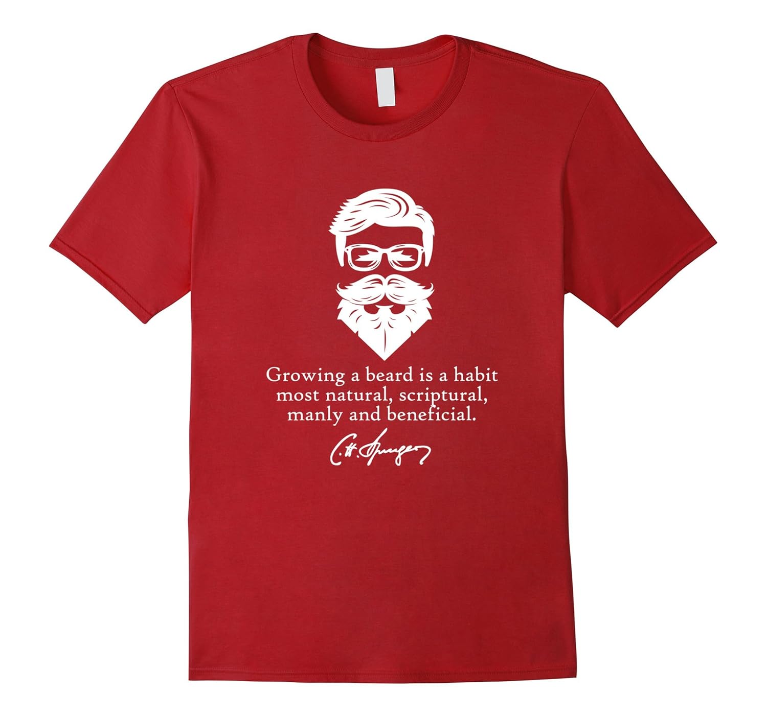 Mens Charles Spurgeon Beard Quote Christian T-shirt-ANZ