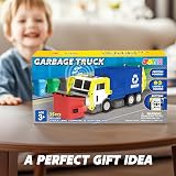 JOYIN Large Garbage Truck Toy with Dumpster and Learning Cards for Kids view 7