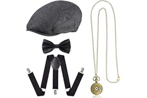 Beelittle 1920s Men Costume Accessories Old Man Costume Grandpa Cosplay Set