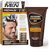 Just For Men Control GX Grey Reducing 2-in-1 Shampoo and Conditioner, Gradual Hair Color for Stronger and Healthier Hair, 4 F