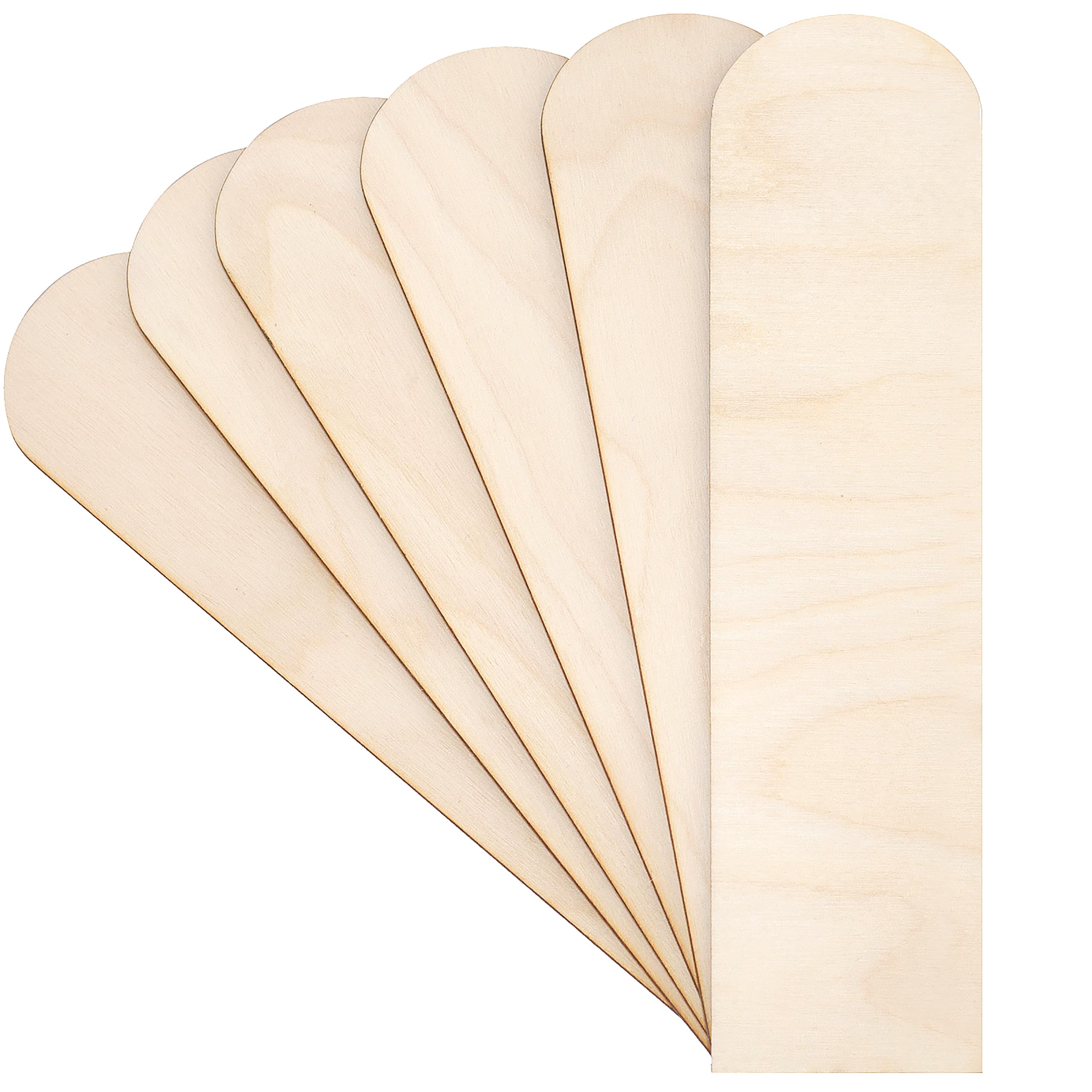 Creative Deco 10 x Wooden Bookmark Plywood Cutouts | 20 x 5 cm | Plain, Unpainted & Unfinished Blank Book Mark Shapes Plaques | Perfect Craft Gift Tag for Arts & Crafts, Pyrography, Decoupage, DIY