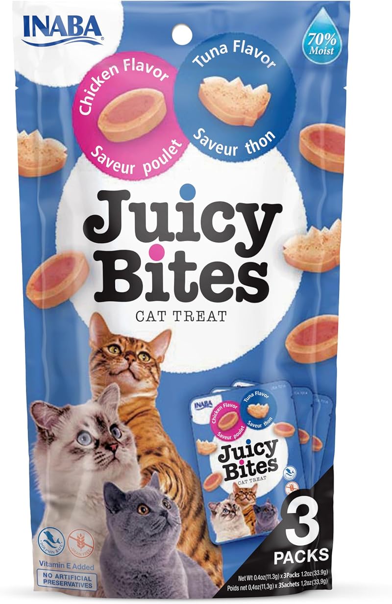 INABA Juicy Bites Cat Treat Chicken & Tuna 33g Pack Soft Moist