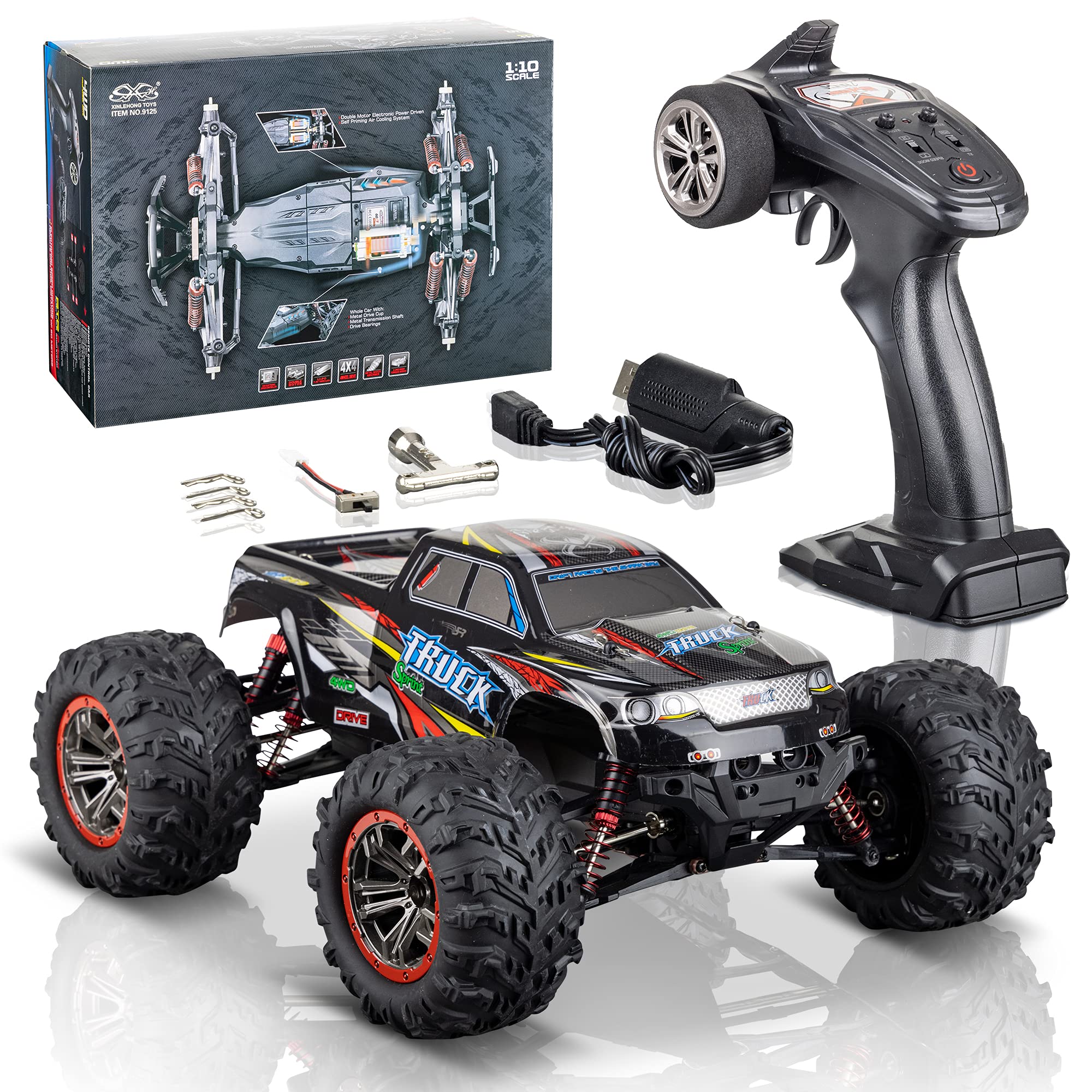 Photo 1 of ***CAN BE USED FOR RC PARTS***STORXXER - RC Car 1:10 Scale - Brushless RC Truck - High Speed Hobby Grade RC Car, Hits 33MPH - Off Road 4WD for Grip on Any Terrain - Ready to Run Waterproof Trophy Truck (Grey)