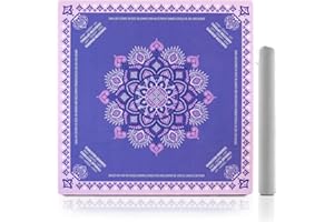 DOOZYDOOD Mahjong Mat 32 x 32 Inch Portable Mahjong Mat for Table with Noise Reduction, Non-Slip Rubber Backing, Mahjong Table Mat Featuring Carrying Bag for Poker, Dominoes, Board, Tile & Card Play (Purple)
