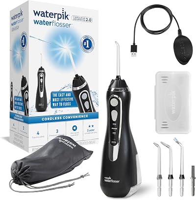 Waterpik Cordless Advanced Water Flosser WP-582UK Black 3 Settings USB Charger