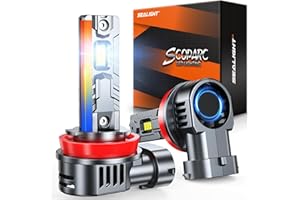 SEALIGHT H11 H8 H9 H16 Bulbs, 1:1 Design 50,000LM with 14000RPM Fan Bulbs, 6500K Cool White, Non-polarity, Pack of 2