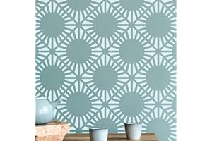 STENCILOGY® / ARNO - 24" x 35" XL Wall Stencil, Large Allover Wall Stencils for Painting, Stencils for Walls, Large Floral Geometric Wall Stencil