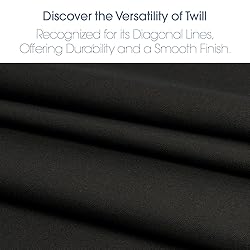 Pico Textiles 1 Yard Black Poly Cotton Twill Fabric