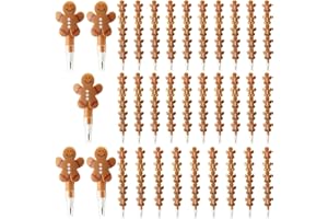 Fainne 30 Pcs Christmas Stackable Pencils Plastic Gingerbread Man Shape Birthday Pencils Stacking Pens for Novelty Fun Supplies Party Favor for Gifts