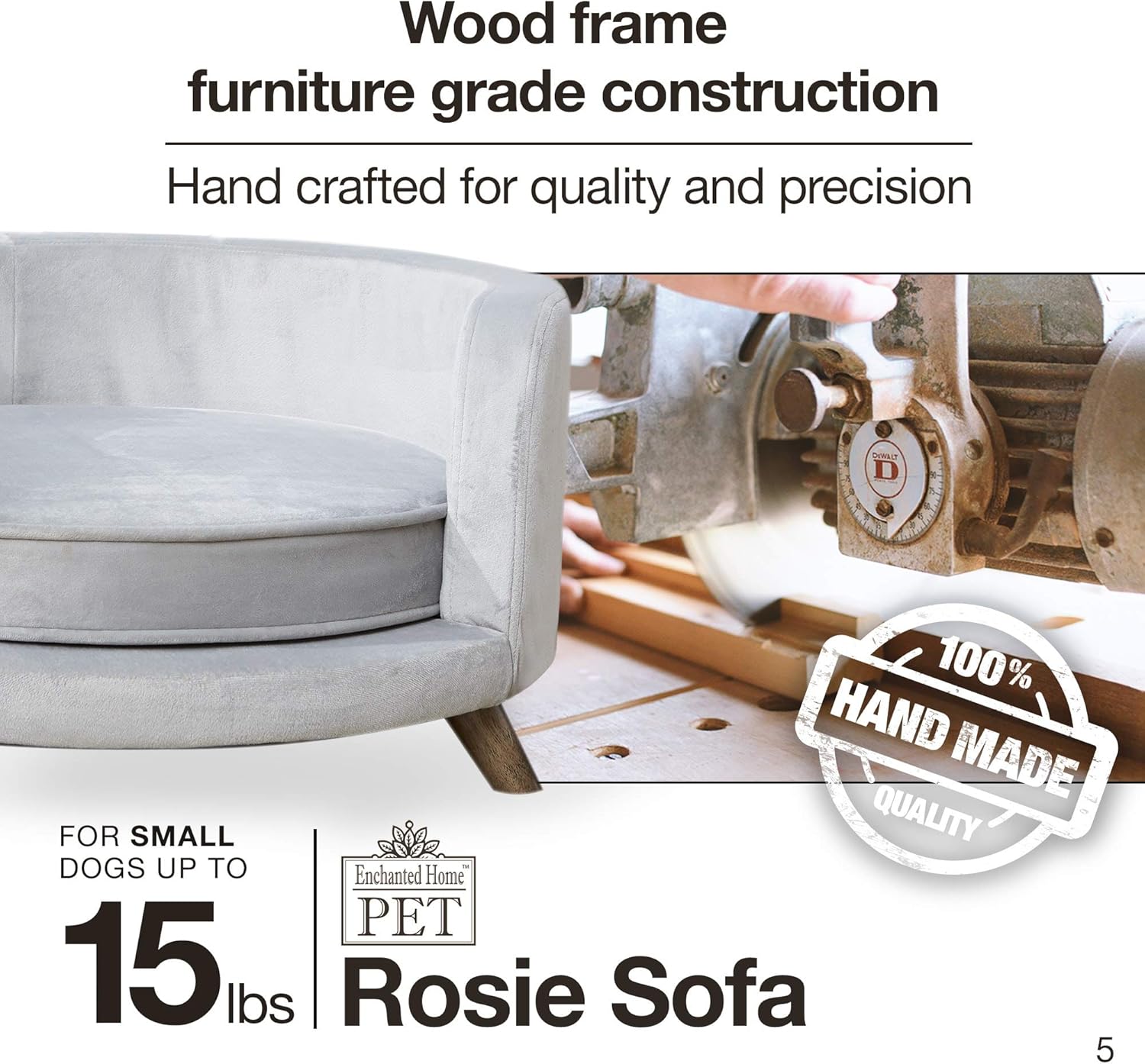 Enchanted Home Pet Rosie Sofa - Grey, Medium (CO3201-18GRY) : Pet Supplies