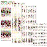 2800PCS New Gradient Multicolor Acrylic Gem Stickers for Crafts, 4 Sheets Self Adhesive Face Rhinestones Jewel Stickers for Face, Hair, and Nail Rhinestones, 6 Sizes (3mm-6mm)