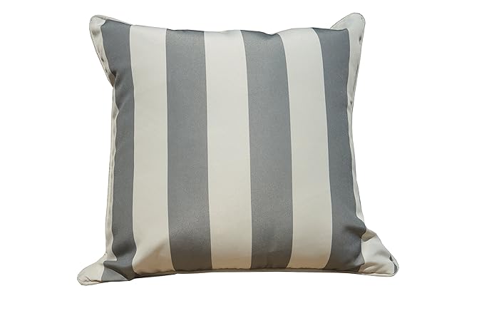 Direct Wicker 45 x 45 cm wasserdicht Streifen Sofa Überwurf Kissen Kissen Fall Bezüge für Garten Stühle und benches- grau wei