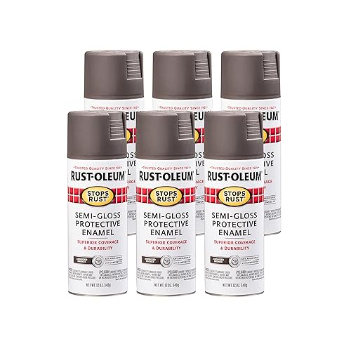 Rust-Oleum 7754830-6PK Stops Rust Spray Paint, 12 Oz, Semi-Gloss Anodized  Bronze, Pack in Kuwait Whizz Spray Paint
