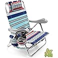 Homevative Kids Folding Backpack Beach Chair with 4 Positions, Carry Handle, Storage Pouch, Cup Holder and Phone Holder, Lightweight