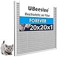 UBeesize 20x20x1 Reusable Air Filter - Washable, MERV 8,Permanent, Electrostatic - Lasts a Lifetime - Enjoy Fresher Air in Home and Office HVAC AC Furnace Systems (Actual Size: 19.75x19.75x0.82 Inch)