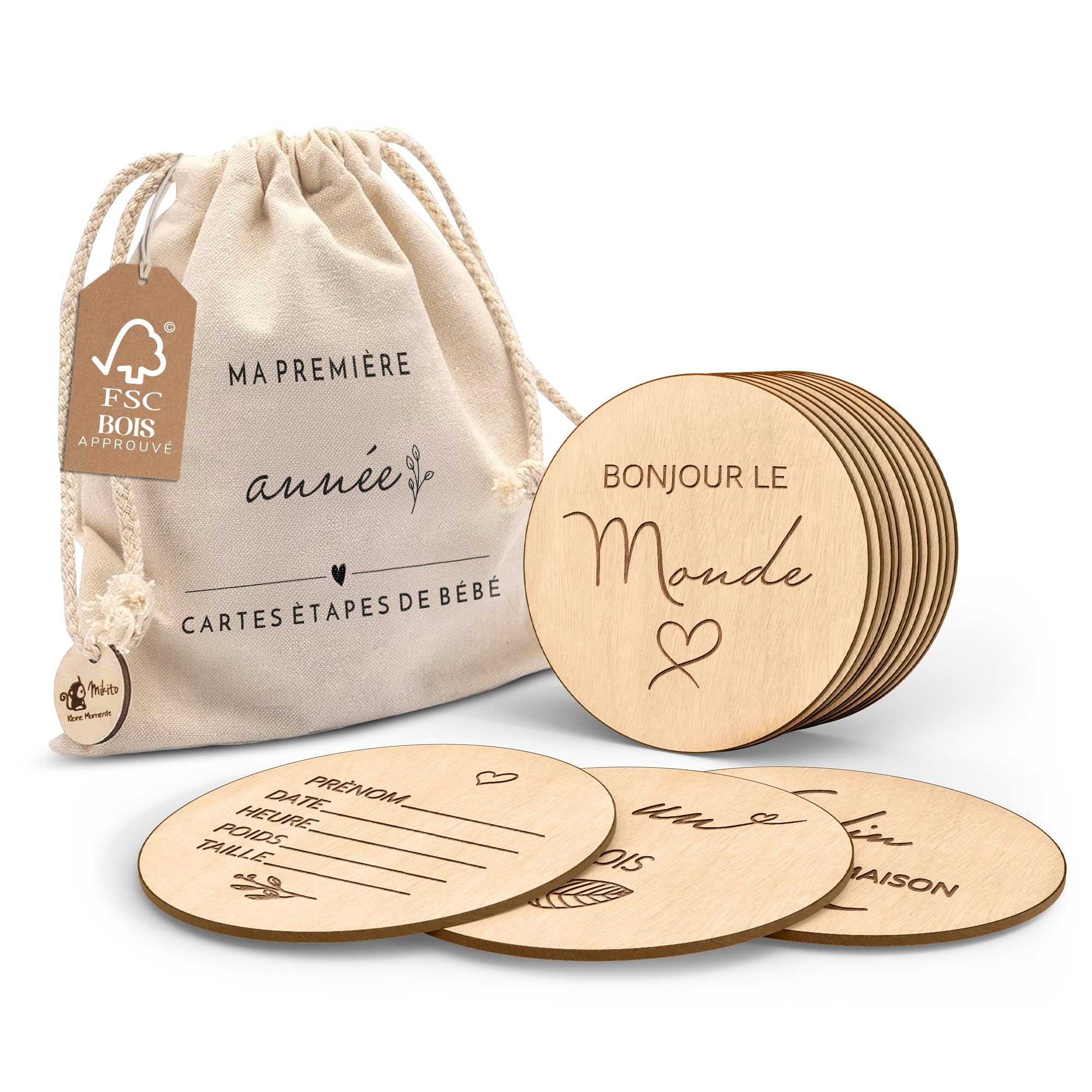 Mikito French Milestone Cards Baby