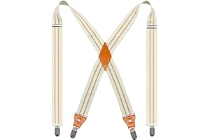 Doloise Adjustable Elastic X Back Style Suspenders for Men's and Women's With Strong Metal Clips