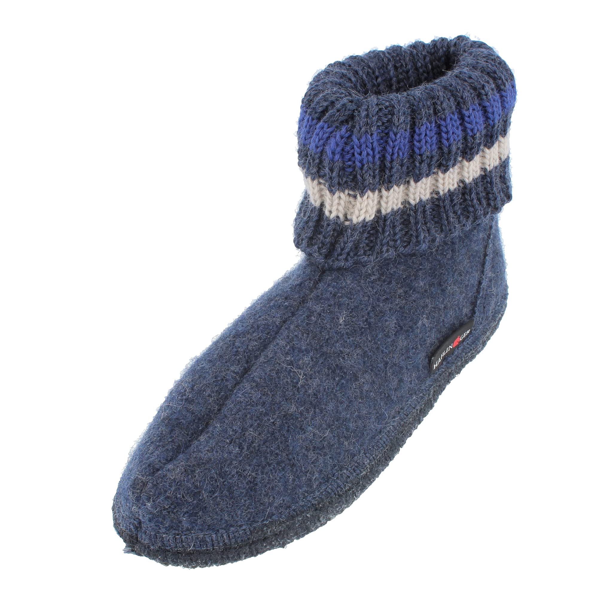HAFLINGER Unisex Kids’ Hüttenschuh Paul Hi-Top Slippers, Blue (Jeans 72), Child 10 UK (27 EU)