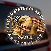 America 250th Anniversary Car Window Decal Sticker - Patriot Eagle with Statue of Liberty Vinyl Decal for Car,Truck,SUV,Laptop-1776-2026 Bumper Sticker - 250 Years USA Independence Day Car Decal