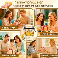 60 Positive Sunflower Cards Jar, Affirmation Cards