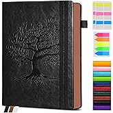 Vintage Leather Journal - 300 Page Lined Journal Notebook with Numbered Pages,A5 Notebook for Women Men,Travel Diary,Daily Journal for Writing, Note Taking, School & Work (5.8" x 8.3")