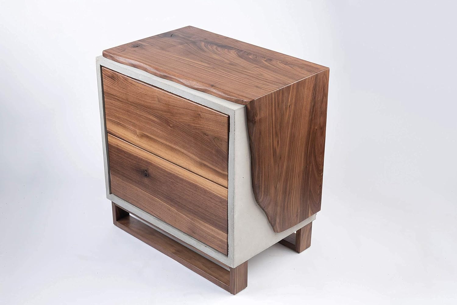 Black Walnut and Concrete Nightstand Side Table Free Shipping