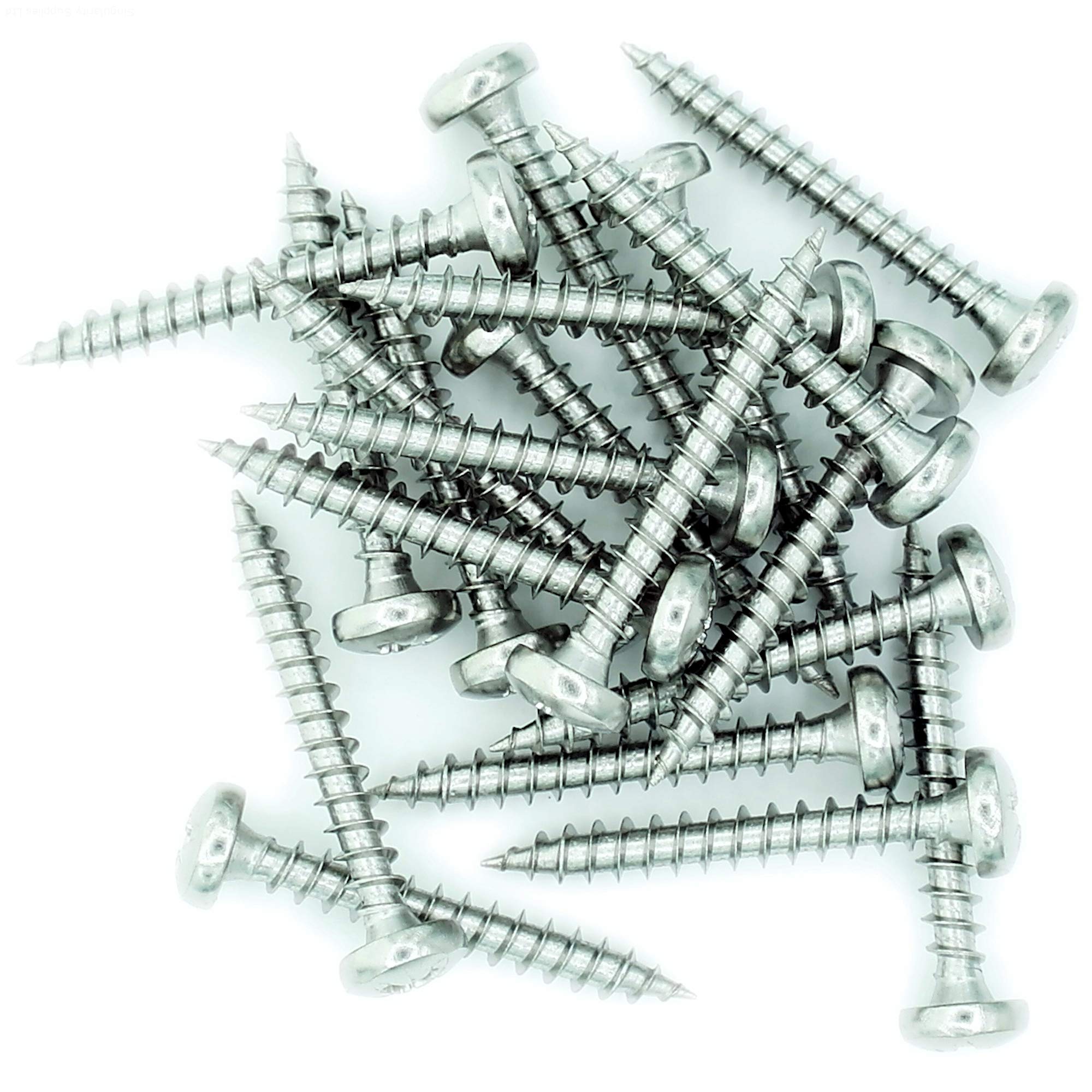 No.10 x 1.2 (5mm x 30mm) Pozi Pan Chipboard Screw - Stainless Steel (A2) (Pack of 20)