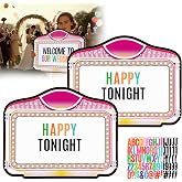 FUNDLEDMI 2 Pack Wedding Bottle Service Sign with Letter Stickers | Double-Sided 22''x17'' Nightclub Bridal Entrance Props, Bottle Service Signs for Wedding Bar Bachelor Party (Pink)