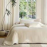DOZ Duvet Cover Set, 100% Viscose derived from Bamboo, Organically Grown, Buttery Soft, Cooling Duvet Covers, High GSM, 1 Duvet Cover and 2 Pillowcases, 90"x90" (Ivory, Full/Queen)