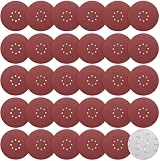 STE BRUAM 225mm Sanding Discs 120 Grit 30 Count 9 Inch 8-Hole Hook Loop