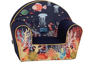 Delsit Toddler Chair & Kids Armchair - European Made Premium Quality, Lightweight & Stylish Playroom Decor - Comfortable & Easy to Move Foam Sofa - Perfect for Reading & Relaxing | (Under The Sea)