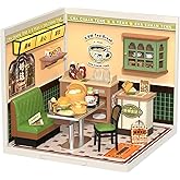 Rolife Super Creator DIY Miniature Plastic House Building Set Playset with LED, Suitable for Mini Figures Construction Toys Diorama Kit Gifts for Teens Adults (Hong Kong Bites Cafe)