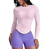 AVGO Workout Shirts for Women Slim Fit Long Sleeve Crop Tops Gym Shirt Running Breathable Athletic Clothes