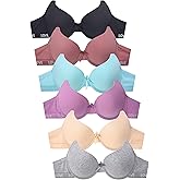 Women's Basic Plain Bras Petite to Plus Size, Pack of 6