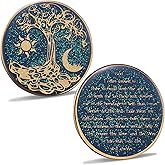LParkin Tree of Life Sobriety Coin, Sun and Moon Yin Yang Sobriety Chip, AA Recovery Medallion, Alcoholics Anonymous Medallion, Anniversary Token Sobriety Gifts for Men Women