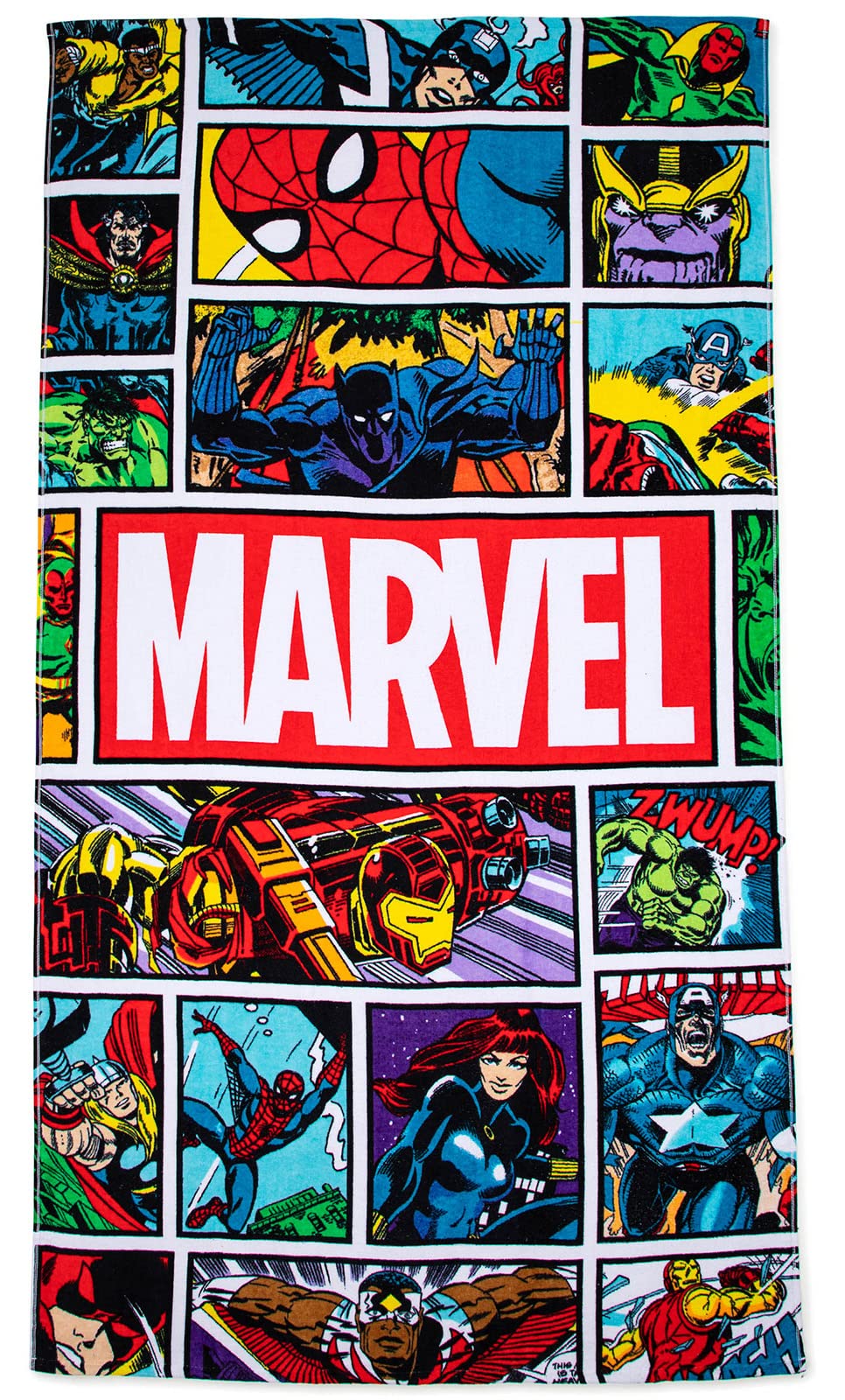Jay Franco Marvel Comics Avengers Vintage Comic 86cm x 162cm 100% Large Cotton Beach Towel