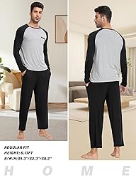 MoFiz Men's Sleep Sets,Modal Pajamas Set Ultra Thin