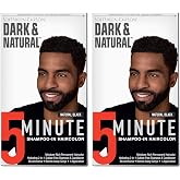 SoftSheen-Carson Dark &amp; Natural Hair Color for Men 5 Minutes, Natural Looking Gray Coverage for Up To 6 Weeks, Shampoo-in Permanent Hair Dye, Ammonia Free, Natural Black, 2 Count