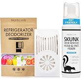 NonScents Odor Eliminator Bundle - Durable, Unscented Deodorizer for Fridge, Freezer &amp; Skunk Odor Remover Foam for Pets, Carpets, Clothes, &amp; Cars - Simple to Use and Powerful Freshener