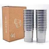 16 Ounce Ball Aluminum Reusable Cup, Leak-Proof Design for Parties, Outdoor & Office Use - Keeps Drinks Hot/Cold Holding, 100% Recyclable Eco-Friendly Material, Lightweight & Shatterproof, 24 Count