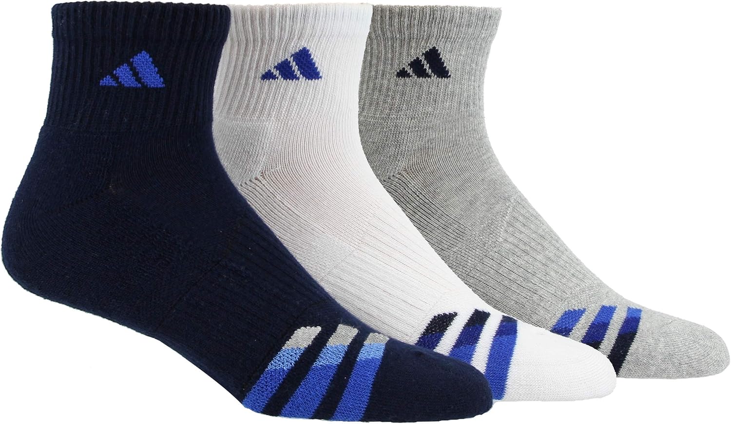 adidas Men's Cushioned Quarter Compression Socks (3Pack