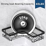 KEGII Shower Caddy Corner No Drilling Adhesive Stainless Steel Black view 4