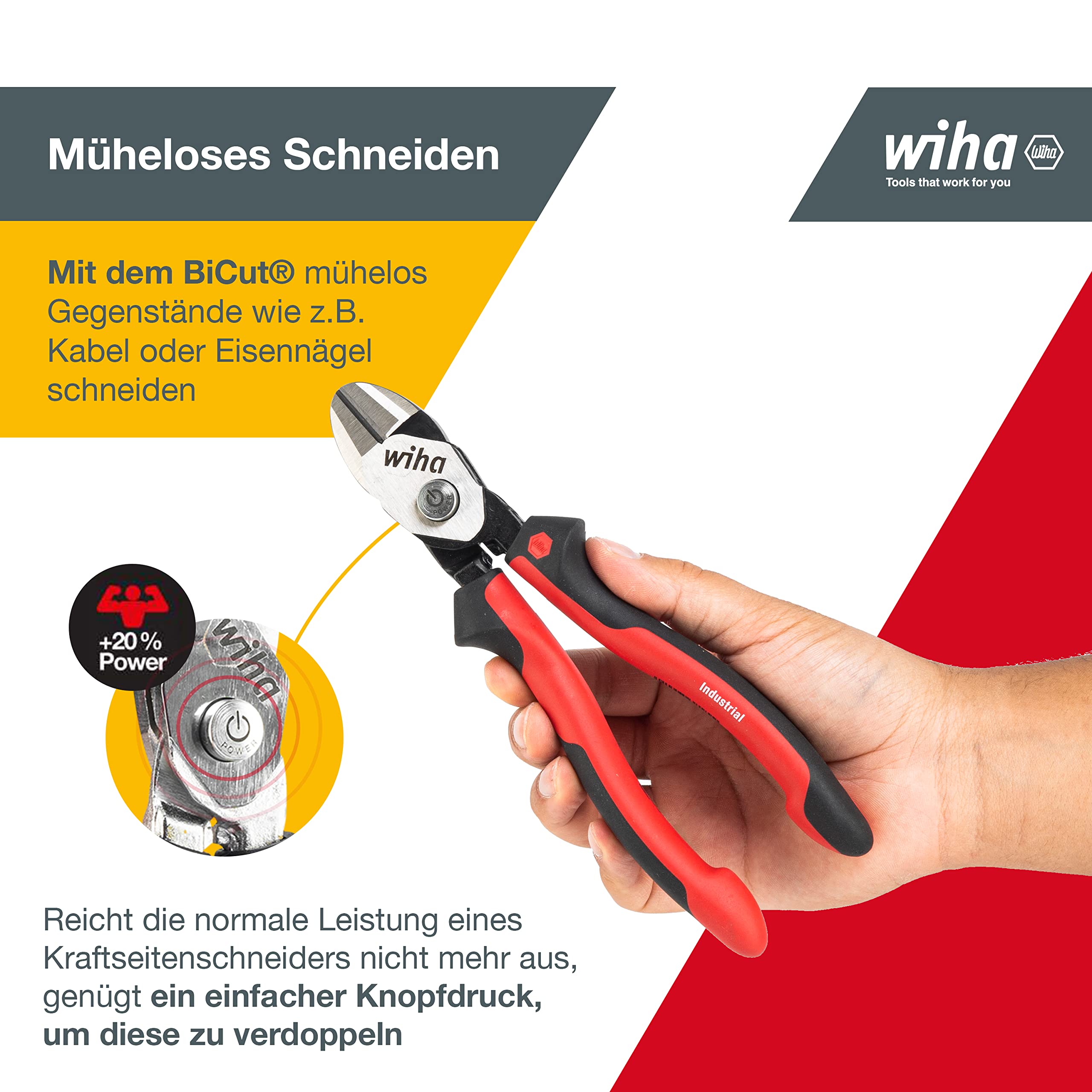 Wiha Hochleistungs-Seitenschneider BiCut Industrial mit DynamicJoint (38189) umschaltbar 3