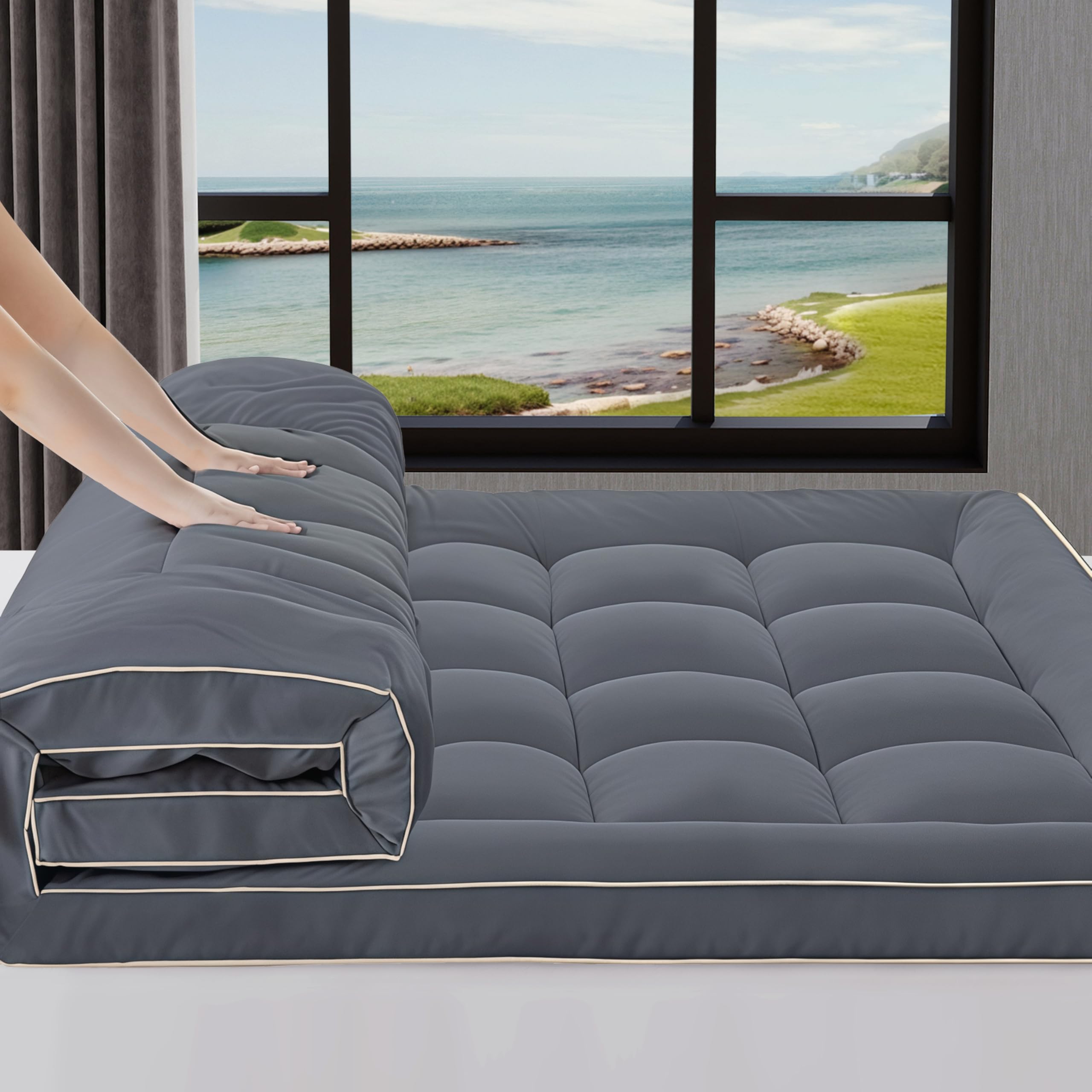 Photo 1 of 3 Inch Mattress Topper Rv Twin Size 1300GMS Soft Down Alternative Fill Pillow Top, Extra Thick Padded Mattress Pad & Protector, Breathable & Supportive for 8"-21" Deep Pocket