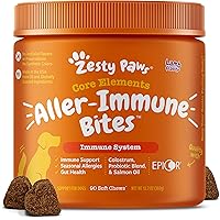 Zesty Paws Allergy Immune Supplement for Dogs - with Omega 3 Wild Alaskan Salmon Fish Oil & EpiCor + Digestive…