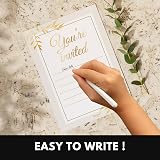 Cardlyst A6 Party Invitations 25 Pack White Gold Foil Print Birthday Baby Shower view 5