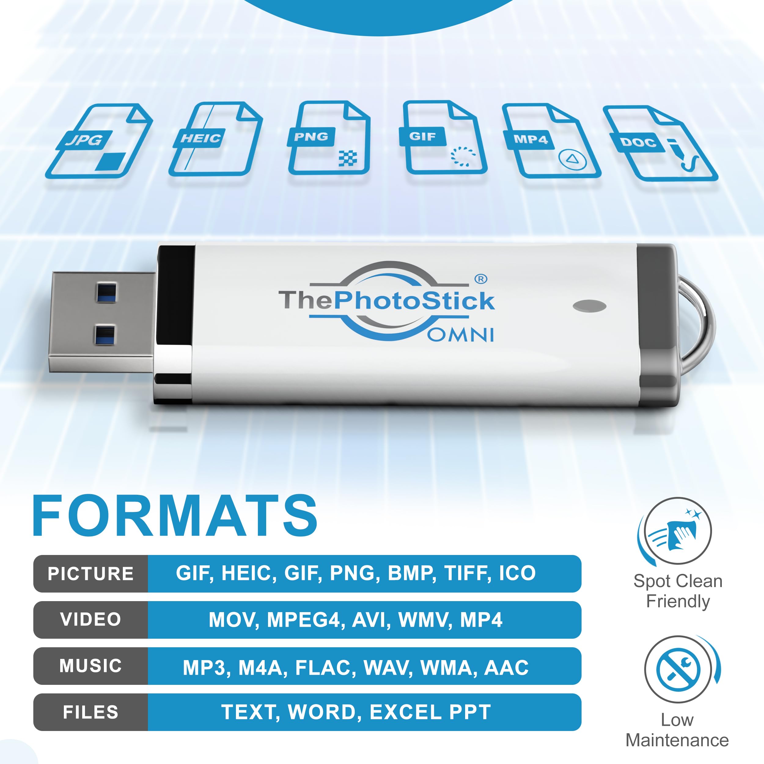 ThePhotoStick® Omni 64GB USB Flash Drive & Memory Stick – Photo & Video Backup for iPhone, Android, Mac & PC – Multiport Connection to Easily Store & Transfer Files