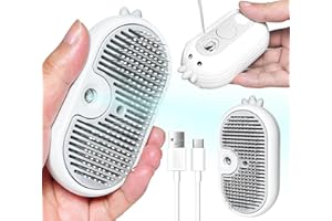 ZI HAN XIONG Spritz Defur Comb for Cats, New 3-in-1 Cat Steam Brush for Massaging and Cleaning Shedding Pets, Comb for Long and Short Hair Cats and Dogs Grooming Tool (zswhite)